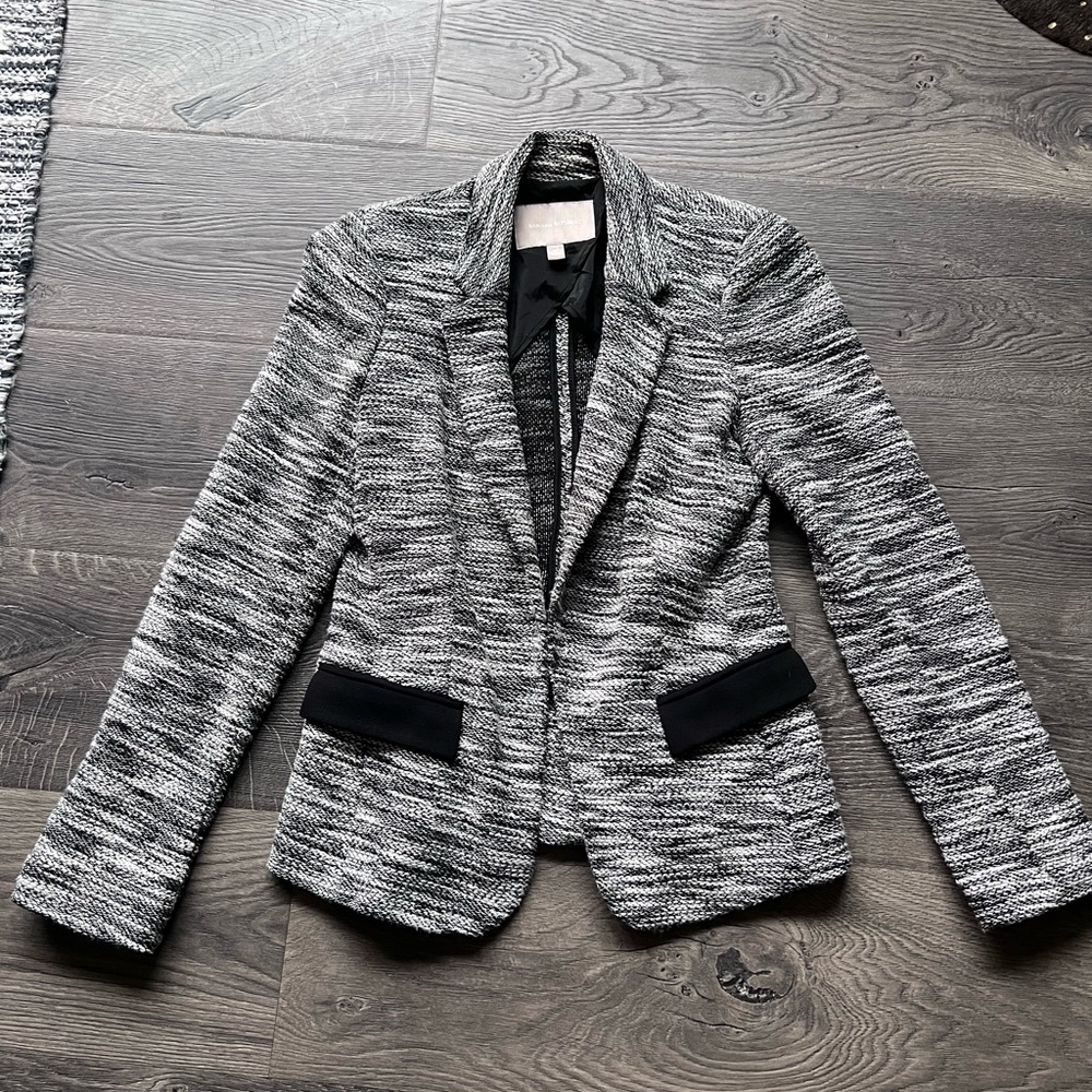 Banana Republic Blazer 4 P 4P 4 Petite Black, gray, white